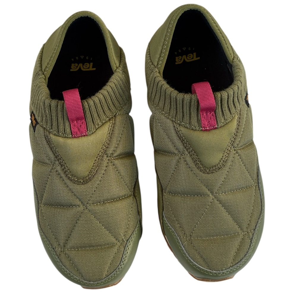 Teva Olive Green Slip-On Shoes with Pink Accent - Picture 2 of 10